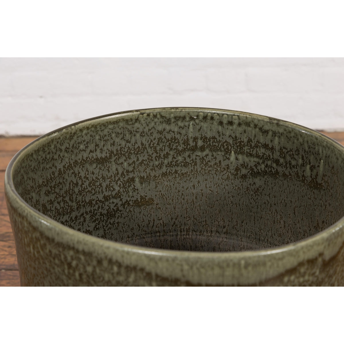 Large Green Glazed Planter with Oval Shaped Opening-YNE836-10. Asian & Chinese Furniture, Art, Antiques, Vintage Home Décor for sale at FEA Home