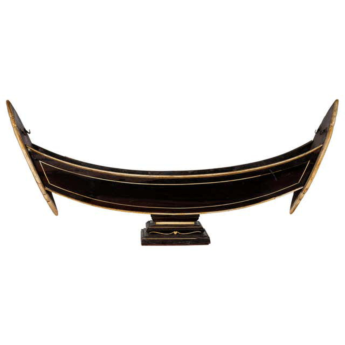 Antique Indonesian Handmade Boat Model on Pedestal with Bone Inlay over Wood-1. Asian & Chinese Furniture, Art, Antiques, Vintage Home Décor for sale at FEA Home