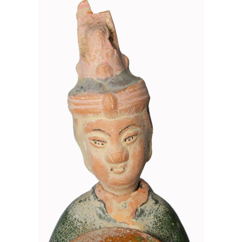17th Century Ming or Qing Dynasty Chinese Glazed Terracotta Statue of Official-YN5540-2. Asian & Chinese Furniture, Art, Antiques, Vintage Home Décor for sale at FEA Home