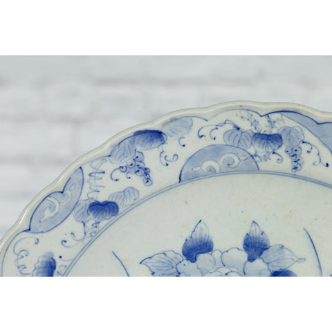 19th Century Blue and White Porcelain Plate Depicting a Rooster and Hen-YN4784-12. Asian & Chinese Furniture, Art, Antiques, Vintage Home Décor for sale at FEA Home