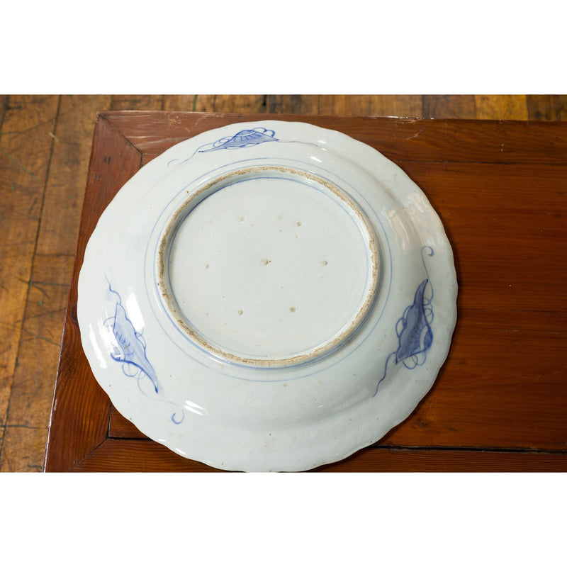 19th Century Blue and White Porcelain Plate Depicting a Rooster and Hen-YN4784-16. Asian & Chinese Furniture, Art, Antiques, Vintage Home Décor for sale at FEA Home