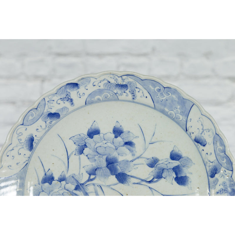 19th Century Blue and White Porcelain Plate Depicting a Rooster and Hen-YN4784-6. Asian & Chinese Furniture, Art, Antiques, Vintage Home Décor for sale at FEA Home