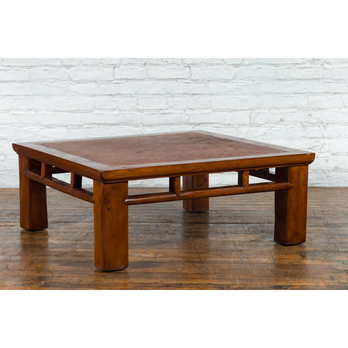 19th Century Elmwood and Rattan Converted Coffee Table from the Qing Dynasty-4. Asian &amp; Chinese Furniture, Art, Antiques, Vintage Home Décor for sale at FEA Home