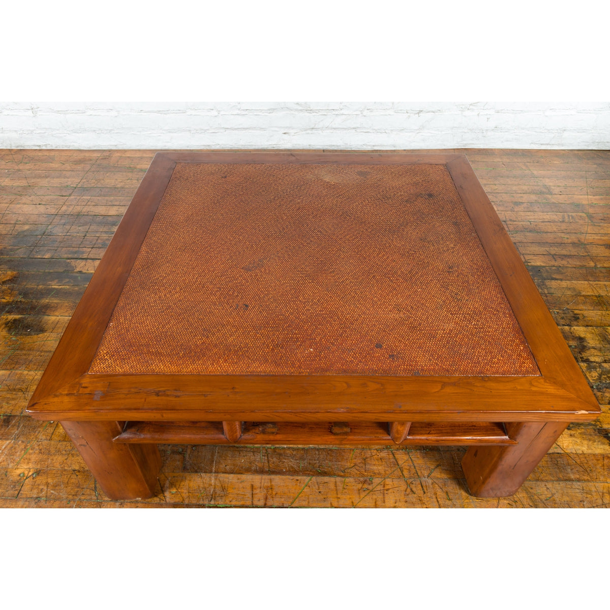 19th Century Elmwood and Rattan Converted Coffee Table from the Qing Dynasty-5. Asian &amp; Chinese Furniture, Art, Antiques, Vintage Home Décor for sale at FEA Home