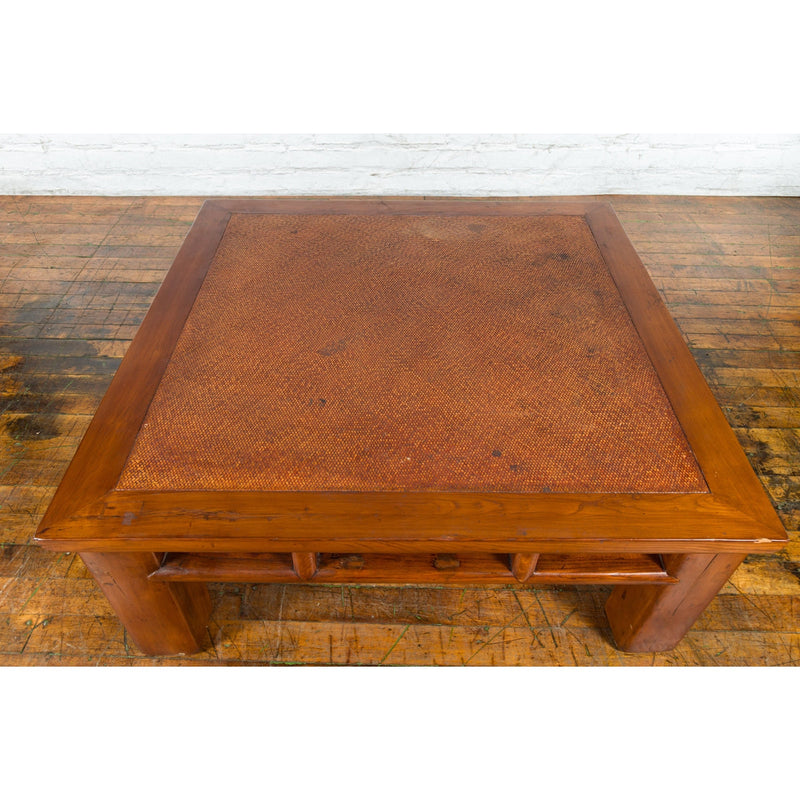 19th Century Elmwood and Rattan Converted Coffee Table from the Qing Dynasty-Chinese Furniture, Asian Antiques & Vintage Home Décor in NYC-FEA Home