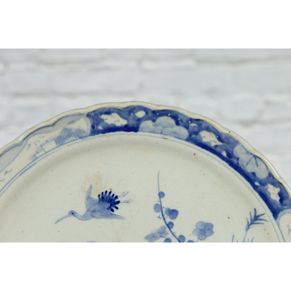 19th Century Hand-Painted Blue and White Japanese Porcelain Charger Plate-11. Asian &amp; Chinese Furniture, Art, Antiques, Vintage Home Décor for sale at FEA Home