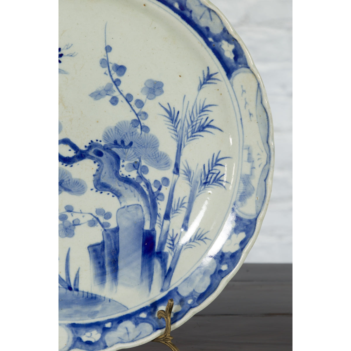 19th Century Hand-Painted Blue and White Japanese Porcelain Charger Plate-13. Asian &amp; Chinese Furniture, Art, Antiques, Vintage Home Décor for sale at FEA Home