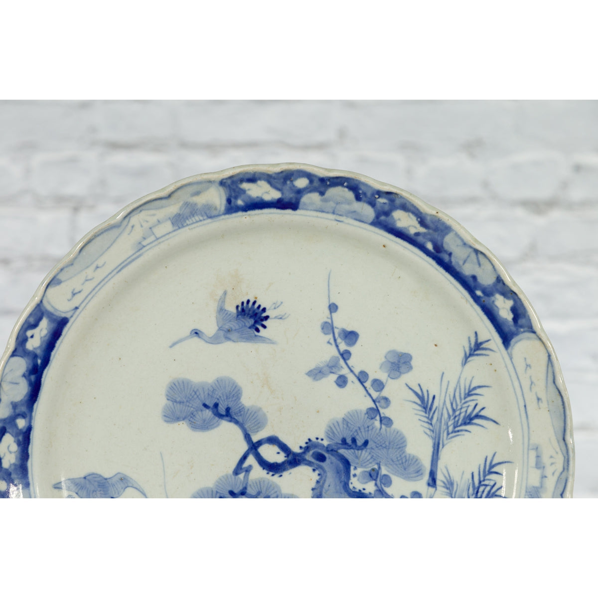 19th Century Hand-Painted Blue and White Japanese Porcelain Charger Plate-5. Asian &amp; Chinese Furniture, Art, Antiques, Vintage Home Décor for sale at FEA Home