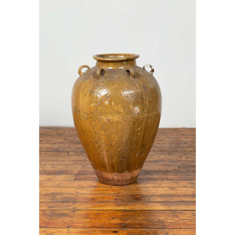 19th Century South-Eastern Martaban Water Jar with Dragon Motifs and Handles-YN6450-3. Asian & Chinese Furniture, Art, Antiques, Vintage Home Décor for sale at FEA Home