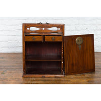 19th Century Traveler's Chest with Removable Door and Interior Drawers