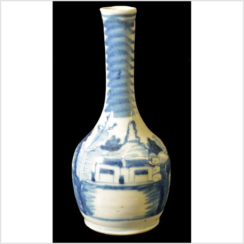 19th Century Chinese Blue/White Vase-YN1641-1. Asian & Chinese Furniture, Art, Antiques, Vintage Home Décor for sale at FEA Home