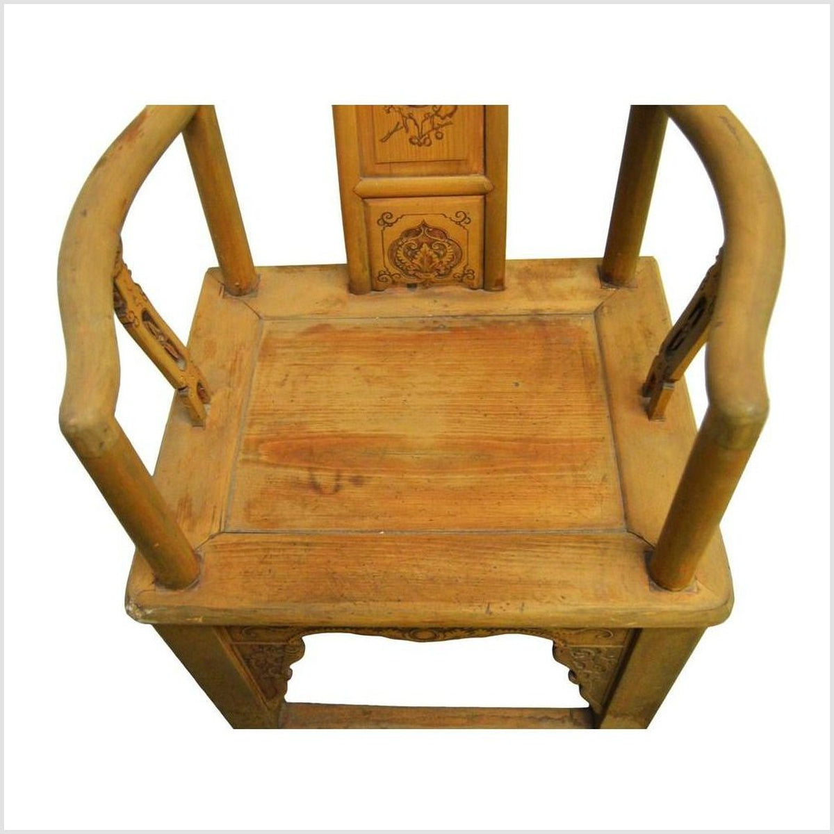 19th Century Chinese Lacquered Carved Elmwood Chair with Traditional Motifs-3. Asian &amp; Chinese Furniture, Art, Antiques, Vintage Home Décor for sale at FEA Home