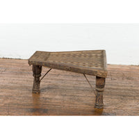19th Century Indian Bullock Cart Made into a Coffee Table with Iron Details
