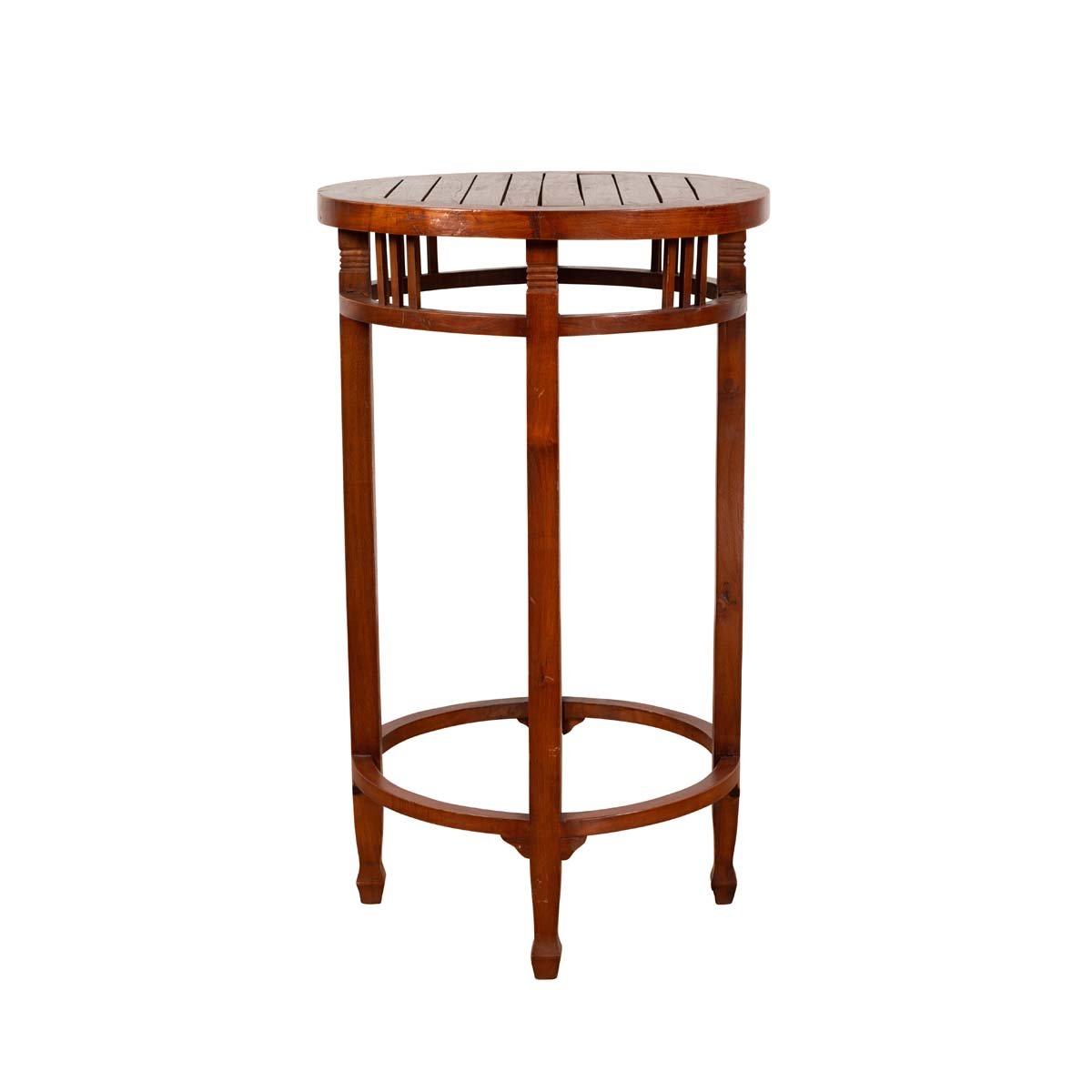 19th Century Indonesian Round Pedestal Table with Pierced Apron and Stretchers-1. Asian & Chinese Furniture, Art, Antiques, Vintage Home Décor for sale at FEA Home