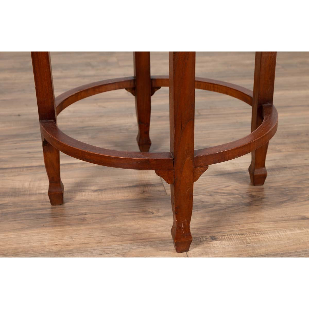 19th Century Indonesian Round Pedestal Table with Pierced Apron and Stretchers-8. Asian &amp; Chinese Furniture, Art, Antiques, Vintage Home Décor for sale at FEA Home