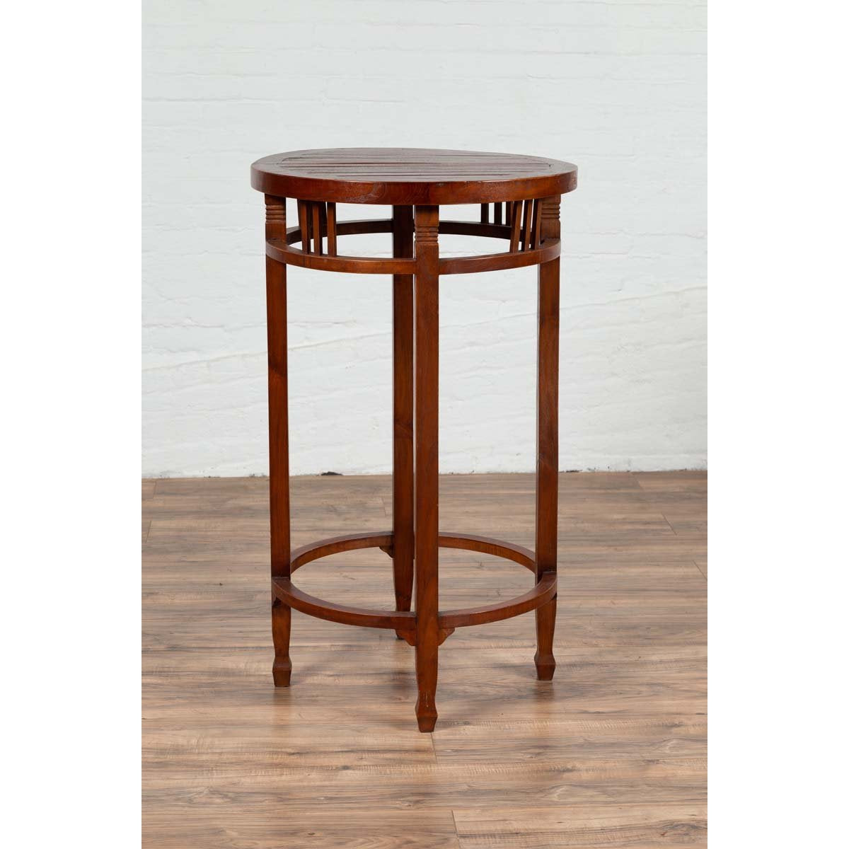 19th Century Indonesian Round Pedestal Table with Pierced Apron and Stretchers-2. Asian & Chinese Furniture, Art, Antiques, Vintage Home Décor for sale at FEA Home