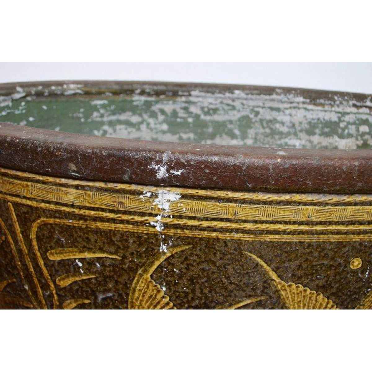 19th Century Southern Chinese Painted Ceramic Bathtub from Annan with Greek Key-2. Asian & Chinese Furniture, Art, Antiques, Vintage Home Décor for sale at FEA Home