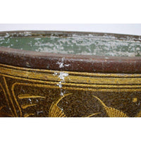 19th Century Southern Chinese Painted Ceramic Bathtub from Annan with Greek Key