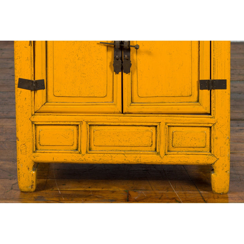 20th Century Vintage Bedside Cabinet with Yellow Lacquer and Lift Top-YN1507-6. Asian & Chinese Furniture, Art, Antiques, Vintage Home Décor for sale at FEA Home