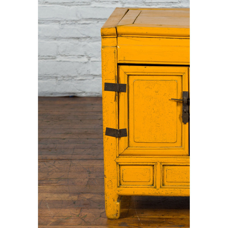 20th Century Vintage Bedside Cabinet with Yellow Lacquer and Lift Top-YN1507-9. Asian & Chinese Furniture, Art, Antiques, Vintage Home Décor for sale at FEA Home