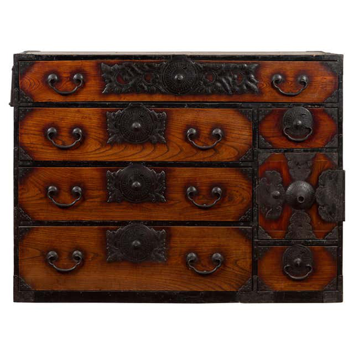 Japanese Meiji Period Keyaki Wood Tansu Clothing Chest in the Sendai Style-1. Asian & Chinese Furniture, Art, Antiques, Vintage Home Décor for sale at FEA Home