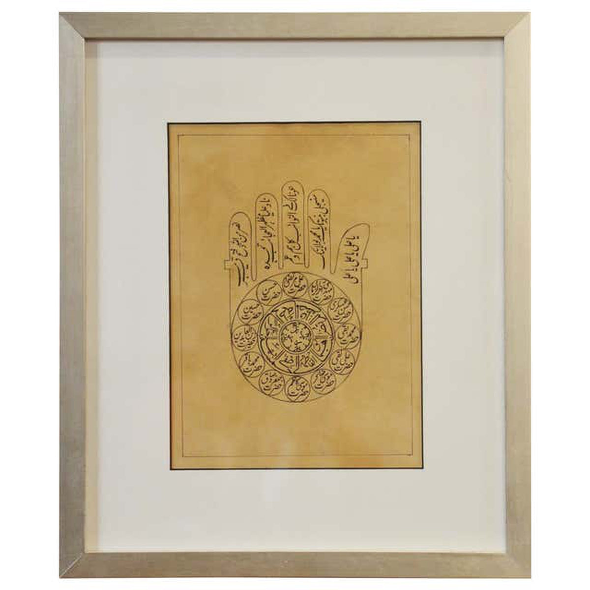 Astrological Hand-Painted on Parchment Print Depicting a Hand with Calligraphy-1. Asian & Chinese Furniture, Art, Antiques, Vintage Home Décor for sale at FEA Home