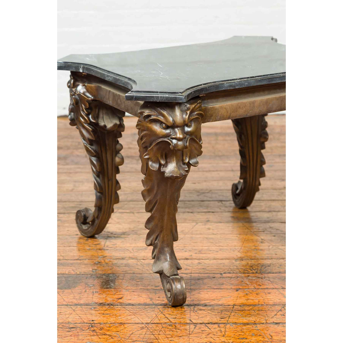 Vintage Renaissance Style Side Table with Grotesque Motifs and Black Marble Top-12. Asian &amp; Chinese Furniture, Art, Antiques, Vintage Home Décor for sale at FEA Home