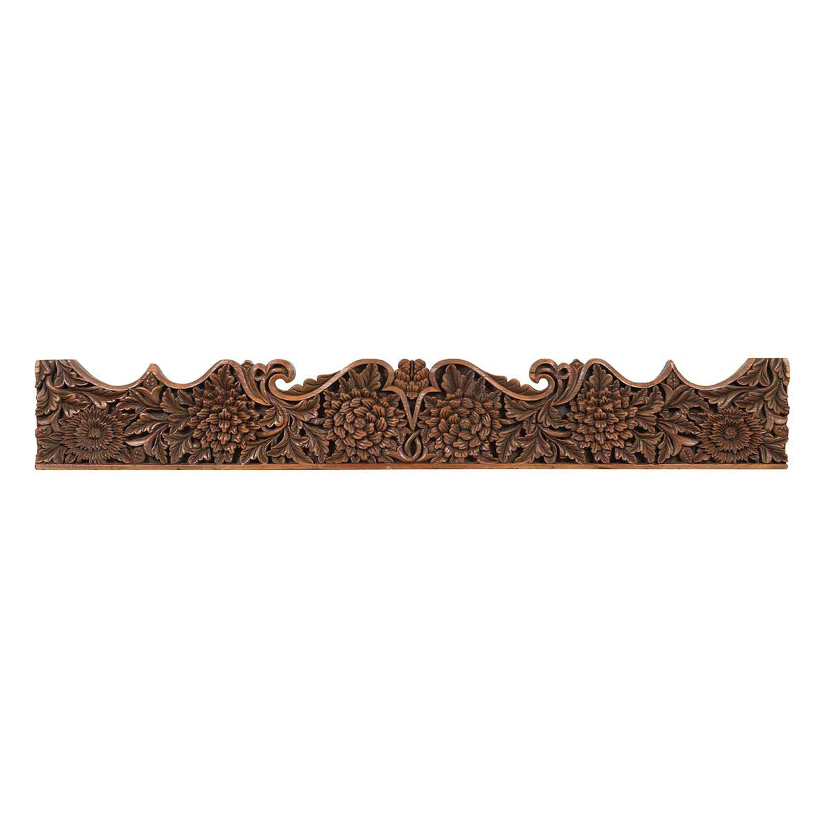 Antique Indonesian Carved Teak Architectural Panel with Floral and Foliage Decor-1. Asian & Chinese Furniture, Art, Antiques, Vintage Home Décor for sale at FEA Home