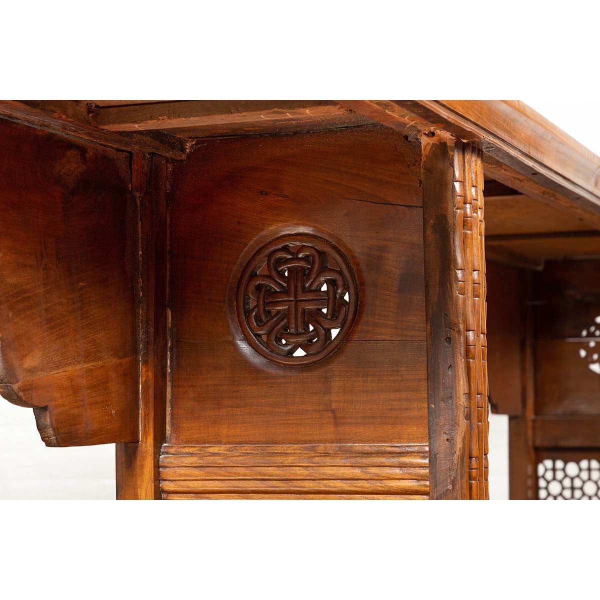 Qing Dynasty Altar Table with Bamboo Accents, Fretwork and Everted Flanges-13. Asian &amp; Chinese Furniture, Art, Antiques, Vintage Home Décor for sale at FEA Home