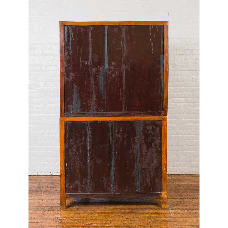 Chinese Antique Two-Toned Stacking Storage Cabinet