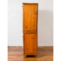 Chinese Antique Two-Toned Stacking Storage Cabinet with Doors and Drawers