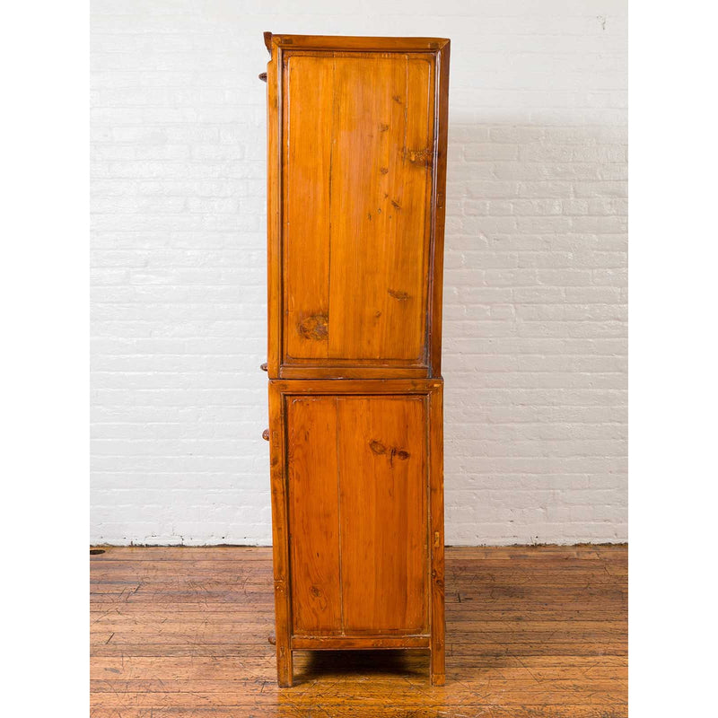 Chinese Antique Two-Toned Stacking Storage Cabinet with Doors and Drawers-YN6550-5. Asian & Chinese Furniture, Art, Antiques, Vintage Home Décor for sale at FEA Home