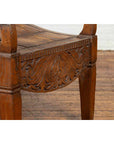 Antique Indonesian Reclining Plantation Chair with Bamboo Slats and Carved Decor-8. Asian & Chinese Furniture, Art, Antiques, Vintage Home Décor for sale at FEA Home