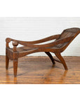 Antique Indonesian Reclining Plantation Chair with Bamboo Slats and Carved Decor-5. Asian & Chinese Furniture, Art, Antiques, Vintage Home Décor for sale at FEA Home