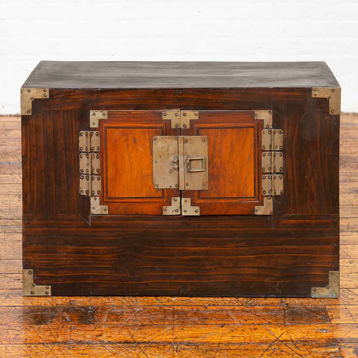 Korean Late 19th Century Two-Toned Side Chest with Brass Hardware-2. Asian & Chinese Furniture, Art, Antiques, Vintage Home Décor for sale at FEA Home