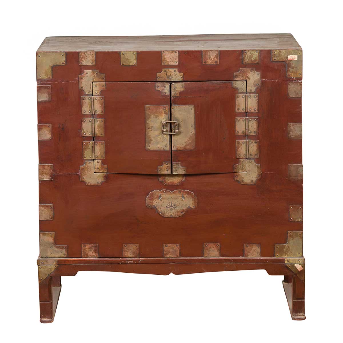 Korean Early 20th Century Side Chest with Traditional Brass Hardware and Legs-1. Asian & Chinese Furniture, Art, Antiques, Vintage Home Décor for sale at FEA Home