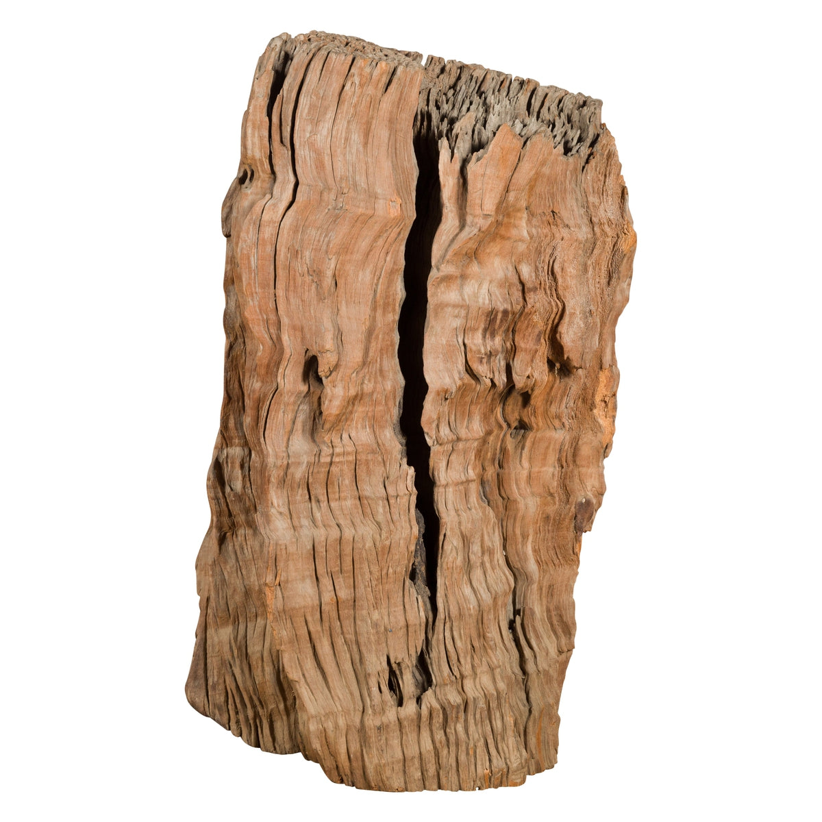 Antique Northern Thai Primitive Folk Teak Planter Made of a Hollow Tree Trunk-1. Asian & Chinese Furniture, Art, Antiques, Vintage Home Décor for sale at FEA Home