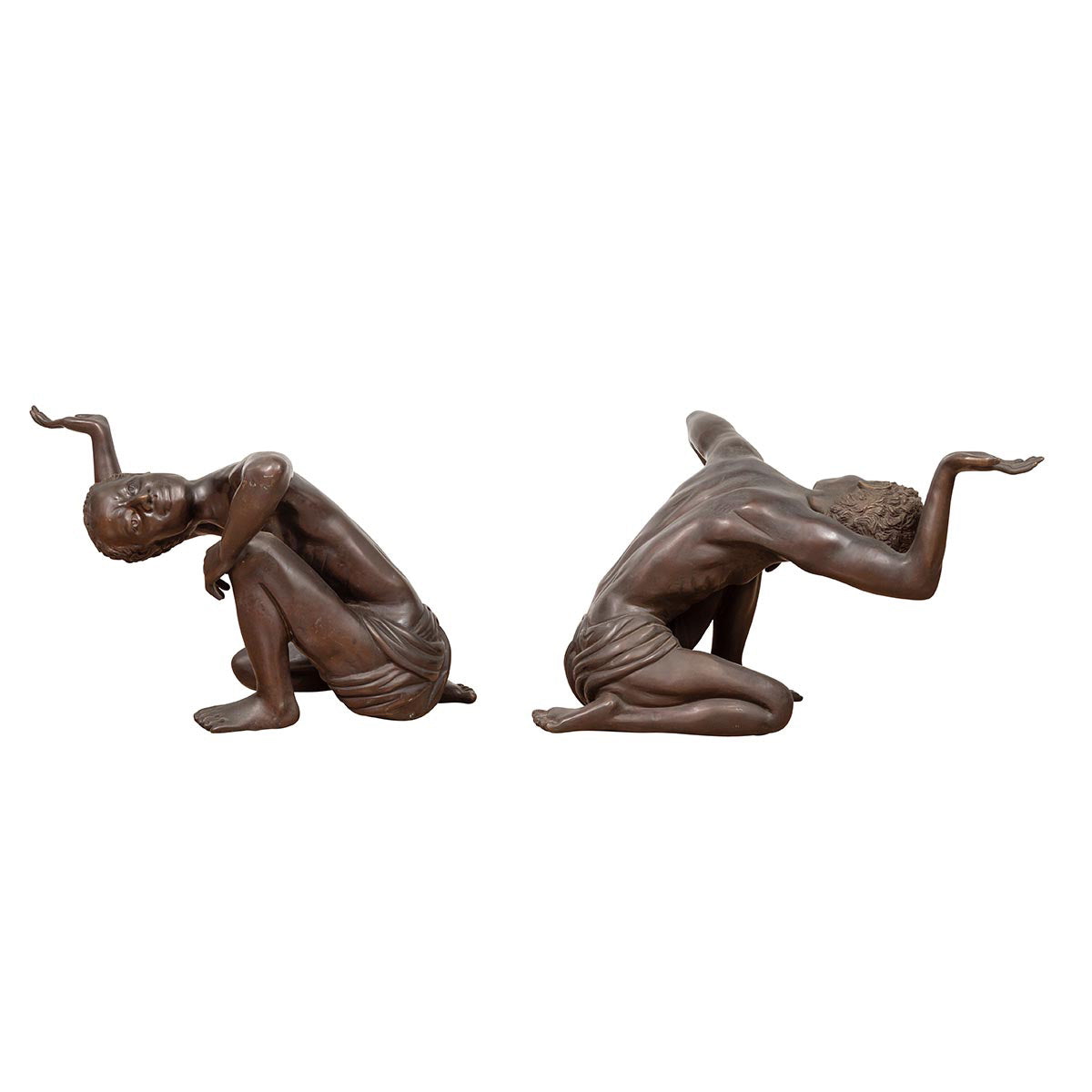 Pair of Vintage Bronze Kneeling Table Bases-1. Asian & Chinese Furniture, Art, Antiques, Vintage Home Décor for sale at FEA Home