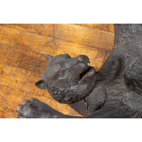 Bronze Bear on Back Table Base Sculpture-Chinese Furniture, Asian Antiques & Vintage Home Décor in NYC-FEA Home