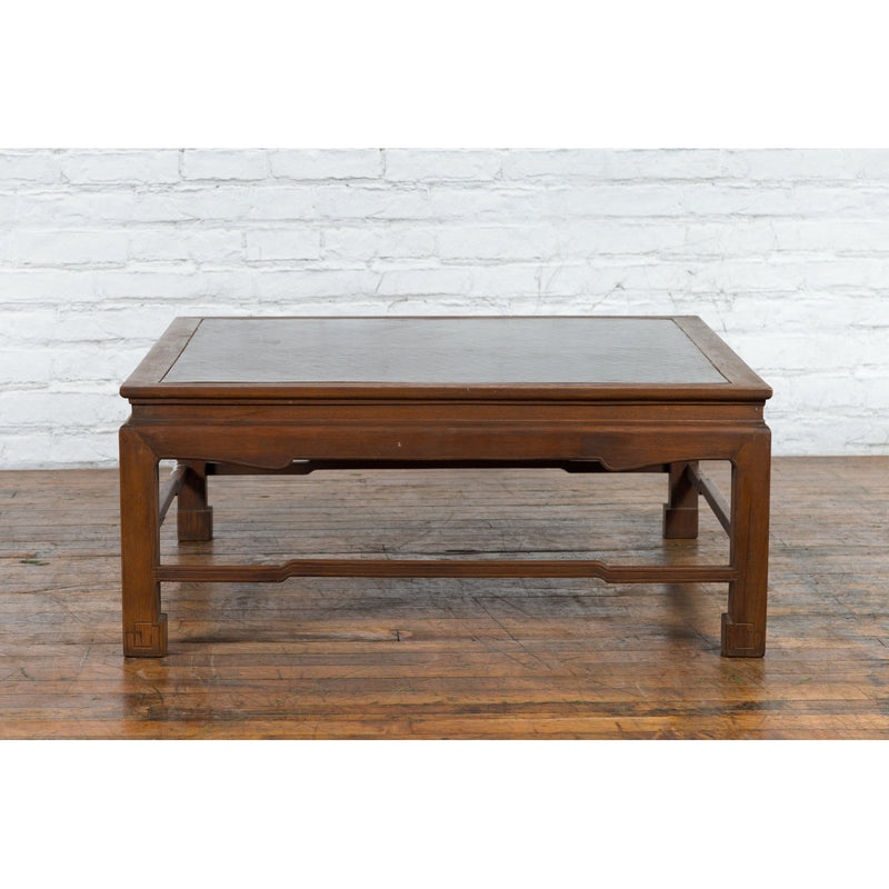 Burmese Vintage Brown Wood Low Coffee Table with Negora Lacquered Top-YN3330-16. Asian & Chinese Furniture, Art, Antiques, Vintage Home Décor for sale at FEA Home