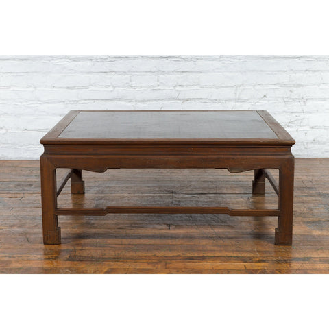Burmese Vintage Brown Wood Low Coffee Table with Negora Lacquered Top-YN3330-2. Asian & Chinese Furniture, Art, Antiques, Vintage Home Décor for sale at FEA Home