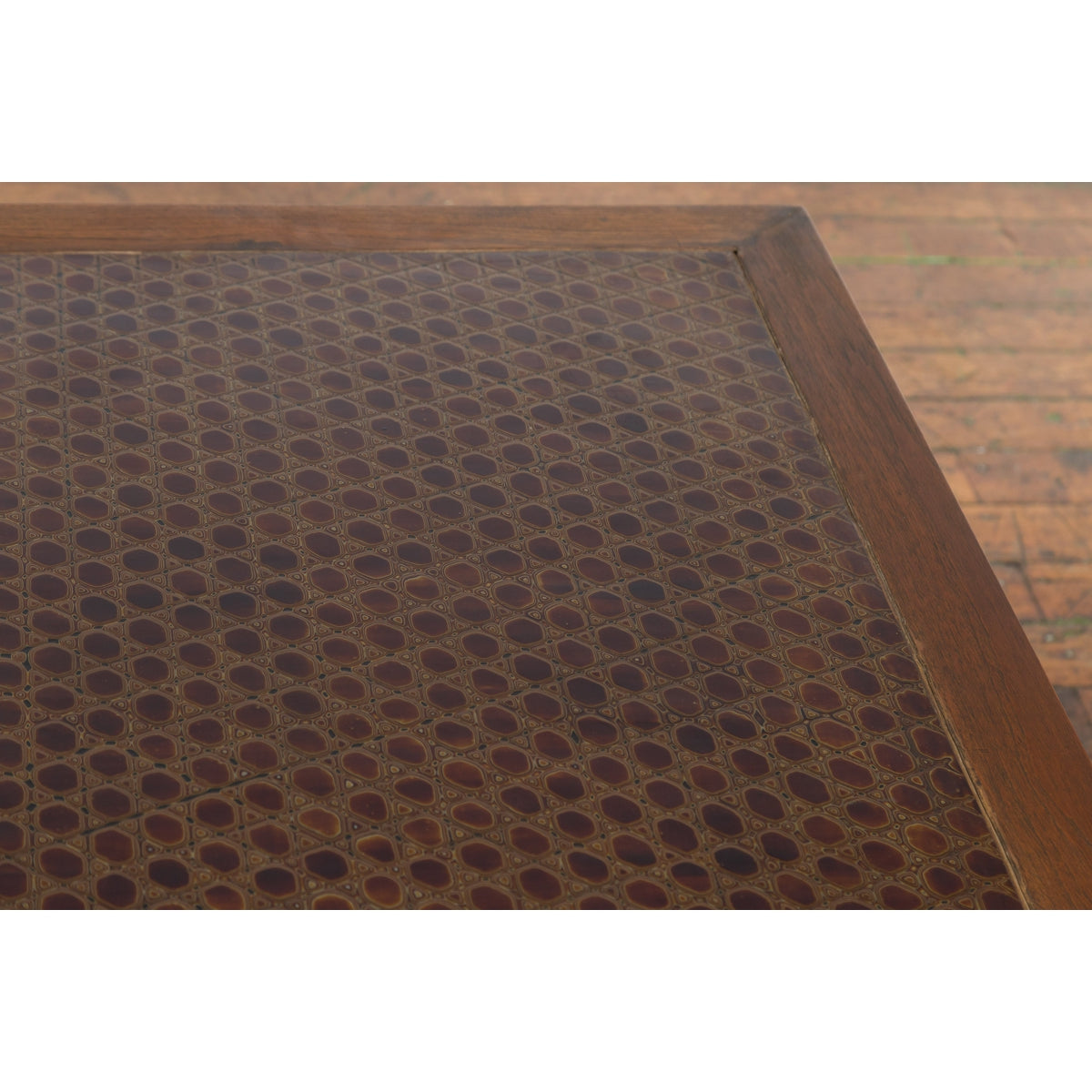 Burmese Vintage Brown Wood Low Coffee Table with Negora Lacquered Top-8. Asian &amp; Chinese Furniture, Art, Antiques, Vintage Home Décor for sale at FEA Home