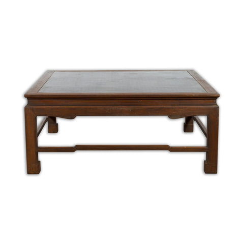 Burmese Vintage Brown Wood Low Coffee Table with Negora Lacquered Top-YN3330-1. Asian & Chinese Furniture, Art, Antiques, Vintage Home Décor for sale at FEA Home
