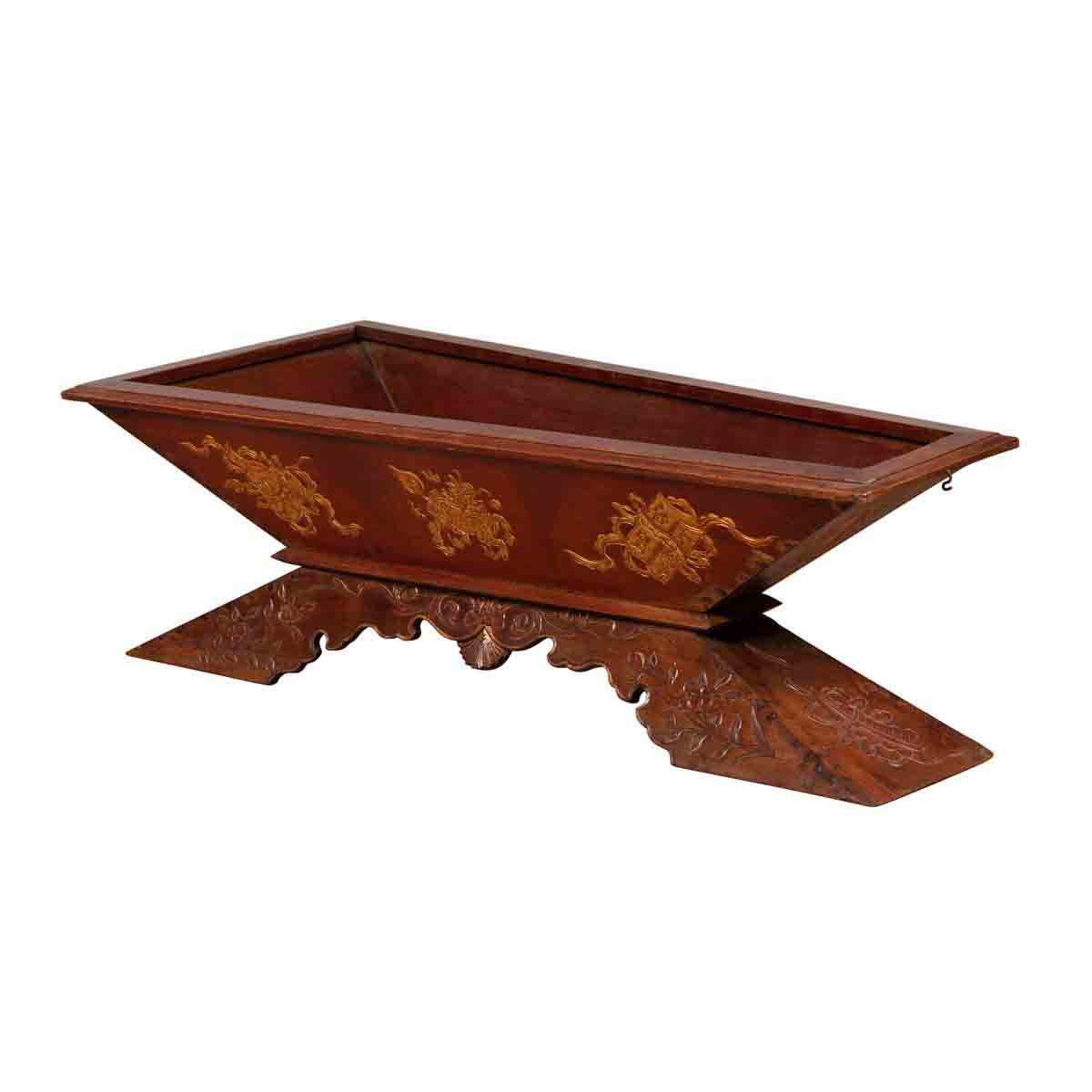 Vintage Burmese Prayer Book Holder with Unusual Shape and Carved Pedestal Base-1. Asian & Chinese Furniture, Art, Antiques, Vintage Home Décor for sale at FEA Home