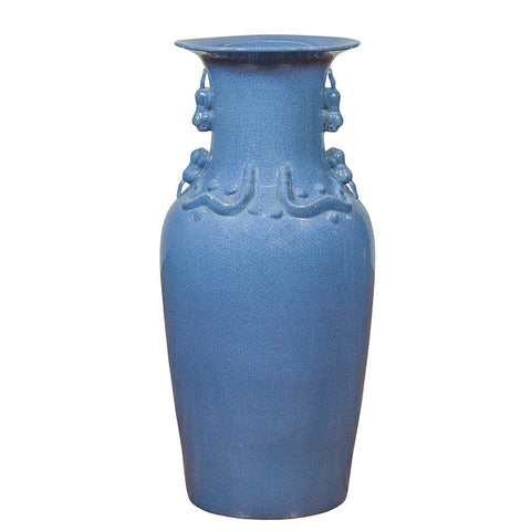 Chinese Contemporary Ceremonial Altar Vase with Crackled Blue Patina-YN6835-1. Asian & Chinese Furniture, Art, Antiques, Vintage Home Décor for sale at FEA Home