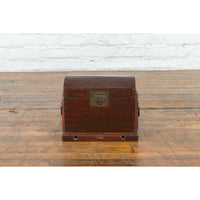 Chinese Late Qing Dynasty Document Box with Carrying Handles and Petite Holes