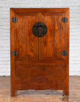 Chinese Qing Dynasty 19th Century Armoire with Carved Skirt and Large Medallion-3. Asian & Chinese Furniture, Art, Antiques, Vintage Home Décor for sale at FEA Home