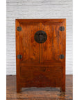 Chinese Qing Dynasty 19th Century Armoire with Carved Skirt and Large Medallion-5. Asian & Chinese Furniture, Art, Antiques, Vintage Home Décor for sale at FEA Home