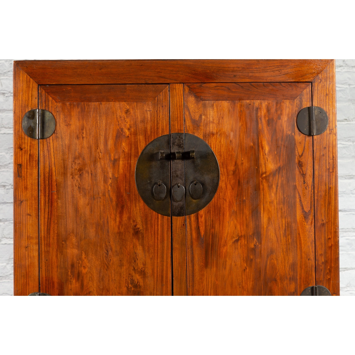 Chinese Qing Dynasty 19th Century Armoire with Carved Skirt and Large Medallion-6. Asian &amp; Chinese Furniture, Art, Antiques, Vintage Home Décor for sale at FEA Home