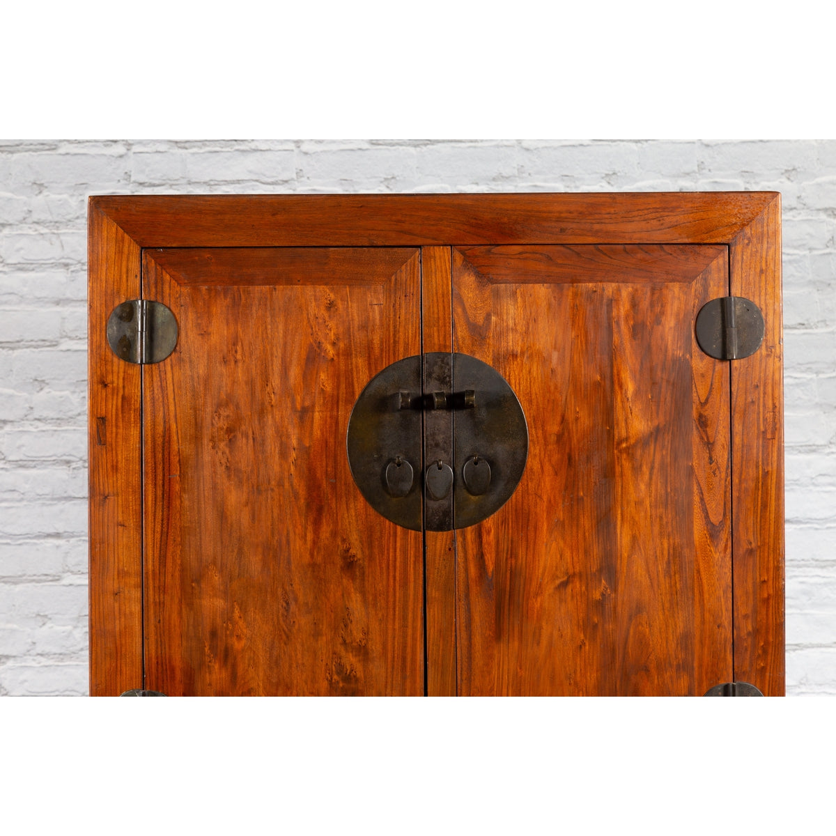 Chinese Qing Dynasty 19th Century Armoire with Carved Skirt and Large Medallion-7. Asian &amp; Chinese Furniture, Art, Antiques, Vintage Home Décor for sale at FEA Home